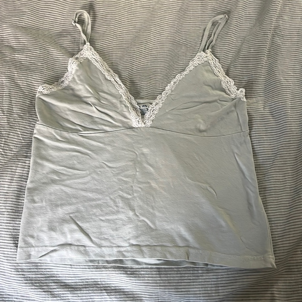 Brandy Melville lace cami top in light green